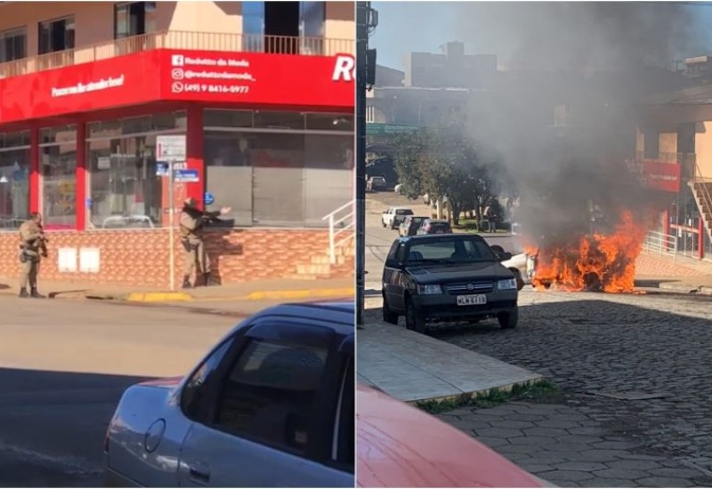 Assalto ocorreu na tarde desta sexta-feira (2), no Centro de Timbó Grande – Foto: Internet/ND