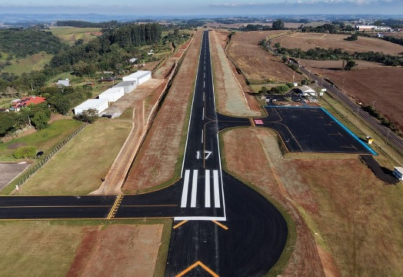 Revitalização do aeroporto de São Miguel do Oeste amplia estrutura para novos voos em SC (Foto: Prefeitura)itura ,