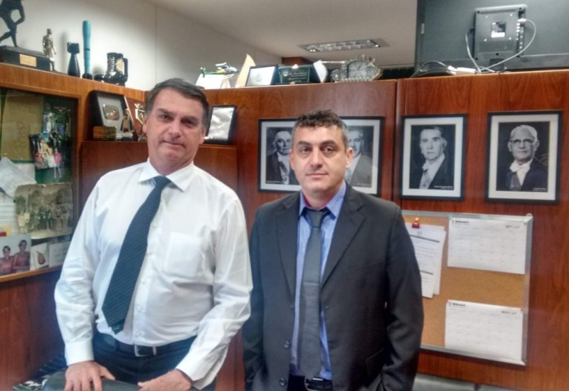 Importante aliado: Everaldo Di Berti com o presidente Jair Bolsonaro, agora no PL (Foto:EDB/ Divulgação)