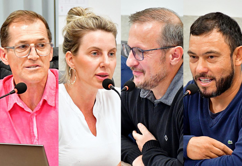 Berté, De March, Zancanaro e Bufo suferem a criação de uma "Arena Multiuso" (Foto: Tiarajú Goldschmidt)
