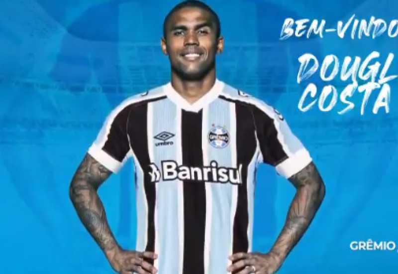 Após anúncio da contratação de Douglas Costa redes sociais inundaram de mensagens de boas vindas  (foto: Grêmio TV)