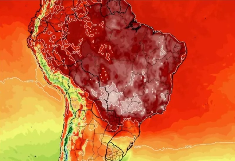 Mapa meteorológico mostra previsão para 13 de novembro – Foto: MetSul