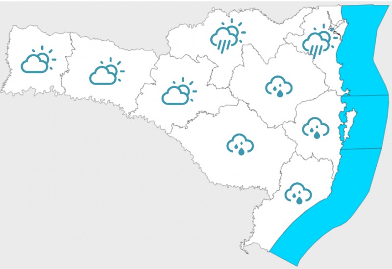 Regiões ainda apresentam tempo fechado e chuva nesta sexta-feira (13) – Foto: DCSC/Reprodução