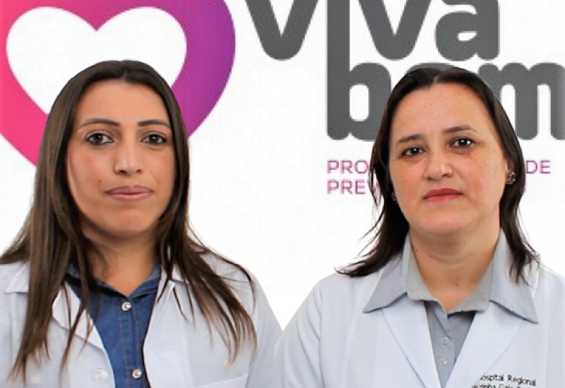 Roberta Gabiatti Dalmagro, Assistente Social, e Silmara Fiore, Enfermeira do CAPS