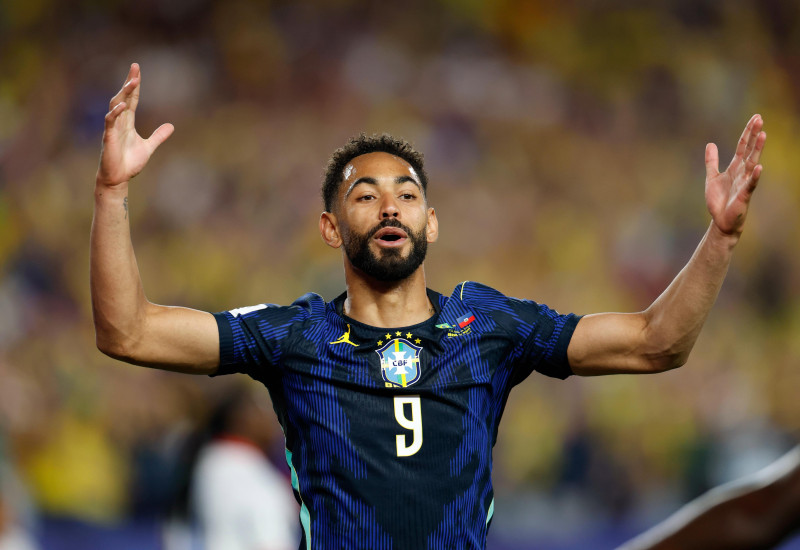 Com dois gols, Matheus Cunha foi destaque do Brasil (Foto: Rafael Ribeiro/CBF)