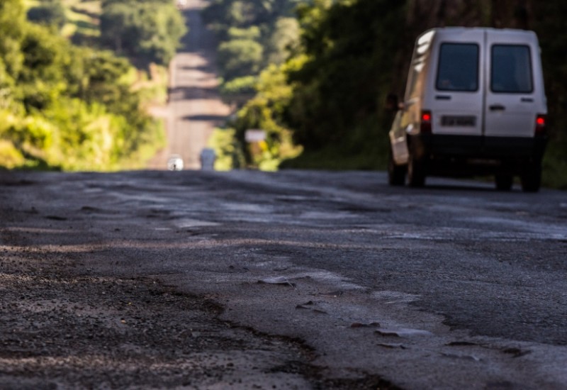 Condições da BR-163, no Extremo Oeste de SC, continuam bastante precárias (Foto:  Fiesc/Divulgação)
