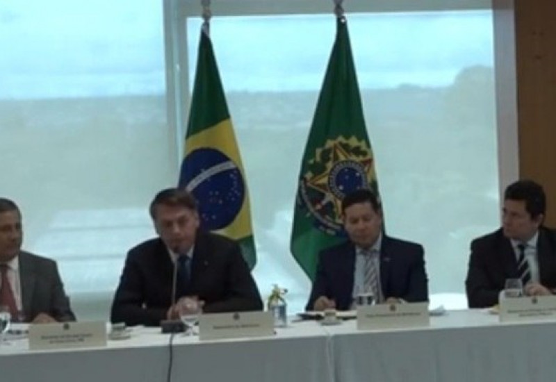 Imagem da reunião interministerial de 22 de abril, divulgadas na sexta-feira