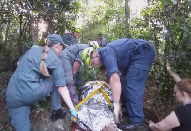 A vítima foi resgatada pelo Corpo de Bombeiros