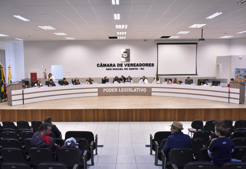 Jovens parlamentares realizaram sua primeira sessão ordinária | Foto: Tiarajú Goldschmidt/Câmara de Vereadores