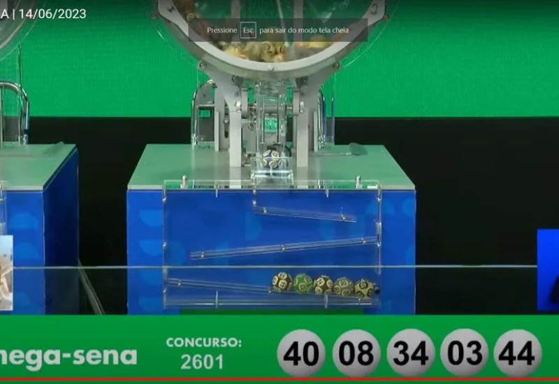 Resultado da Mega-Sena 2601 — Foto: Reprodução / Caixa