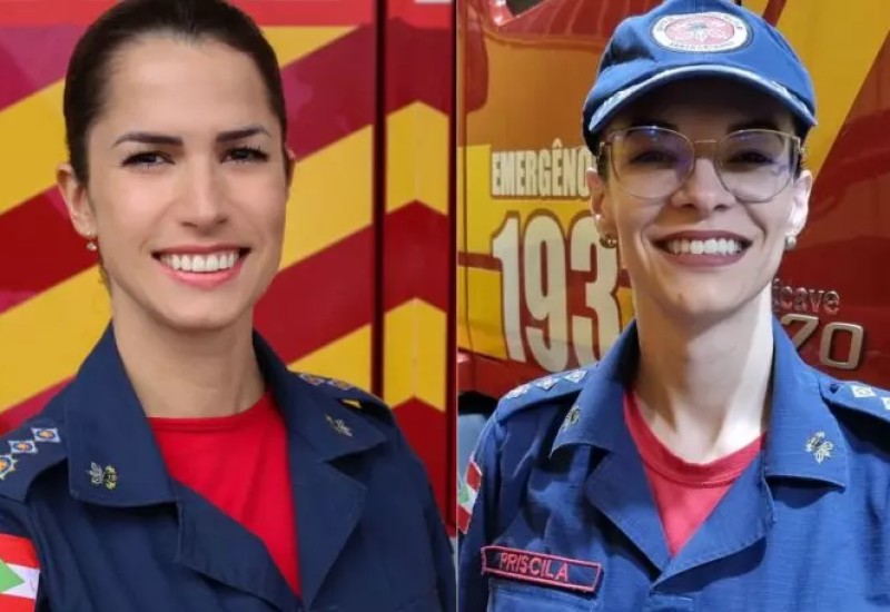 Major Elis (à esquerda) e Major Priscila Casagrande assumirão o comando de batalhões – Foto: CBMSC/Divulgação