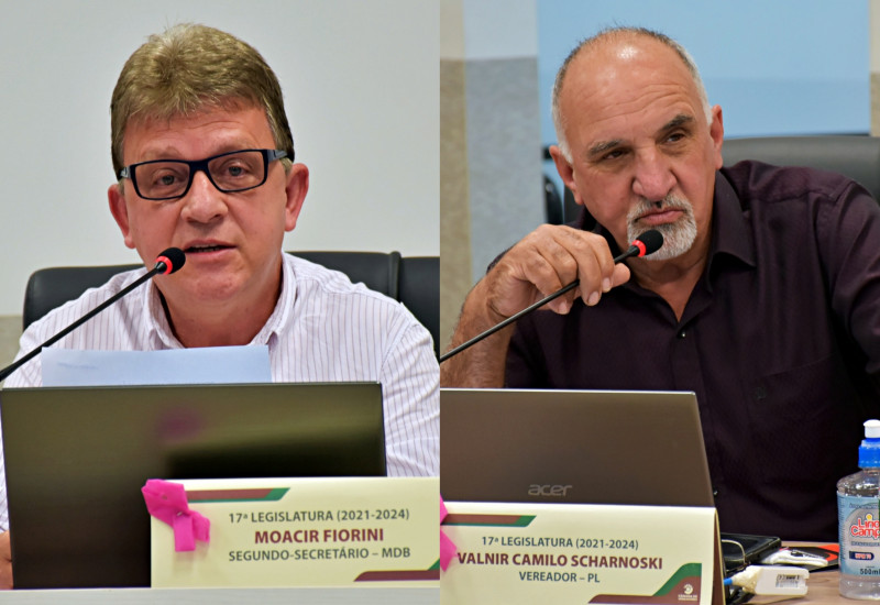 Fiorini e Scharnoski pedem criação de nova tabela para reduzir valor da coleta de lixo de salas comerciais. Fotos: Tiarajú Goldschmidt/Câmara de Vereadores