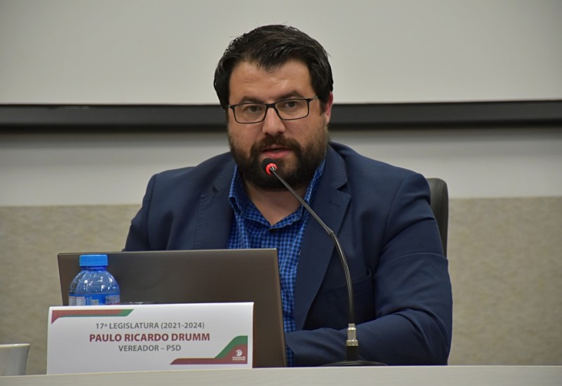 Proposta de Paulo Drumm trata sobre a gestão democrática nos estabelecimentos de ensino municipais | Foto: Tiarajú Goldschmidt/Câmara de Vereadores